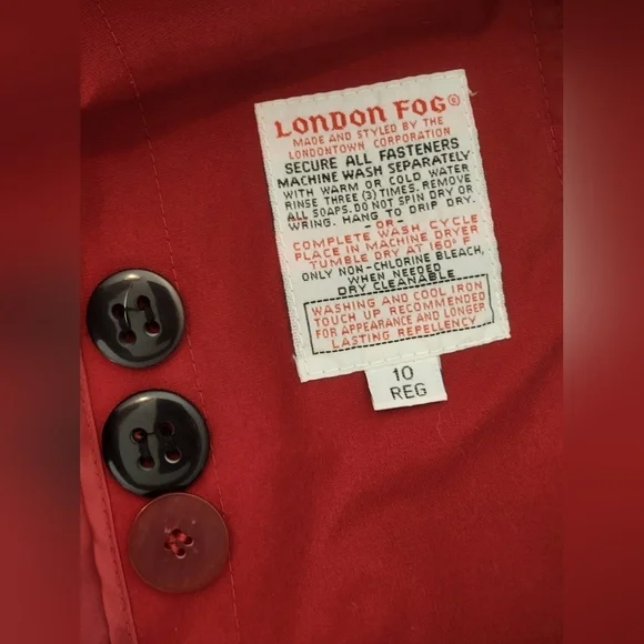 London Fog Trench Coat With Removable Linner Womens 40R - Picture 12 of 16